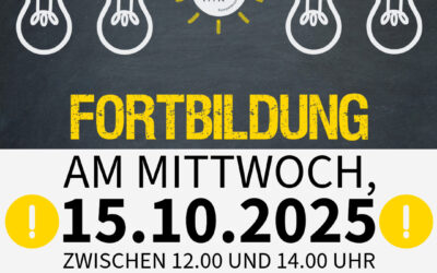 ACHTUNG! Wegen Fortbildung zeitweise geschlossen!